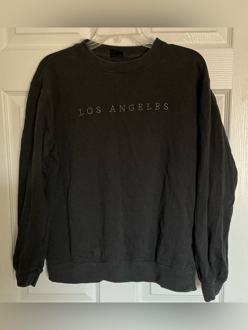 Cotton On LA Sweatshirt Small S Washed Black Graphic Fleece Indie Grunge 90s Y2K